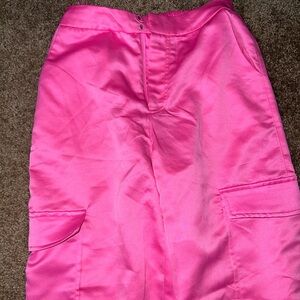 Vibrant Pink Satin Skirt